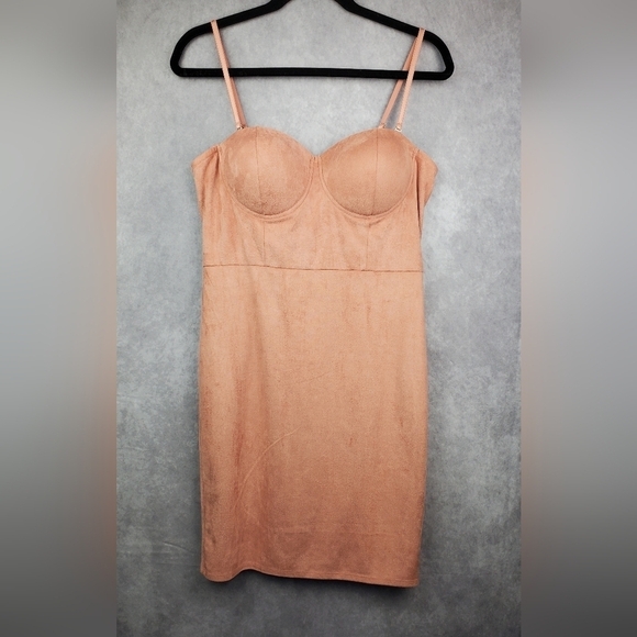 GUESS LOS ANGELES COCOS FAUX SUEDE MINI WOMEN'S DRESS SIZE L - Picture 5 of 15